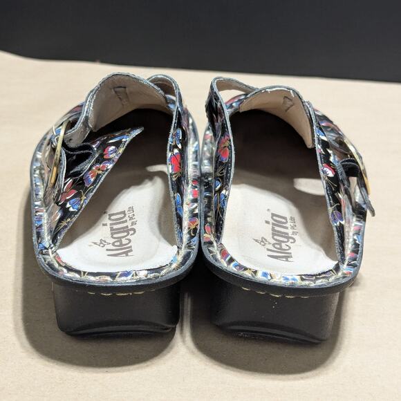 Alegria By PG Lite Patent Leather Butterfly Clogs Slip On Shoes Womens 9 Mules - Picture 3 of 7